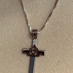 Silver cross necklace